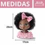 Imagem de Kit Busto Boneca Negra 23cm C/ Paleta de Maquiagem Borboleta Monarca P/ Adolescente