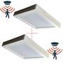 Imagem de Kit c/ 02 Painel LED Plafon Backlight G-Light EcoLED Quadrado SOBREPOR 18W 6500K Autovolt com Sensor de Presença