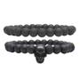 Imagem de Kit C/02 Pulseiras de Bolinha Masculina Caveira All Black