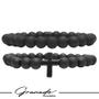 Imagem de Kit C/02 Pulseiras de Bolinha Masculina  Cruz Crucifixo Preto Fosco All Black