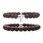 Imagem de Kit C/02 Pulseiras de Bolinha Masculina Vermelha Cruz Crucifixo