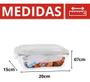 Imagem de Kit C/ 03 Potes De Vidro 1040ml Marmita Fitness C/ Tampa Vedação Resistente