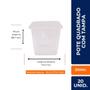 Imagem de KIT C/ 1 PCT. POTE QUADRADO C/ TAMPA 250Ml  C/20 UN PRAFESTA