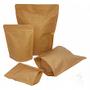 Imagem de Kit c/ 100 Sacos Kraft Stand Up Pouch Zip Kraft Com Alumínio Interno 20x27x10