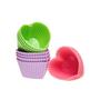 Imagem de Kit C/12 Coração Forminhas De Silicone P/ Mini Bolos Cupcake Muffin 