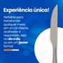 Imagem de Kit C/ 12 Facas De Mesa Com Serra Restaurante Aço Inox Faqueiro Resistente Linha Classic Jantar Almoço Mec G