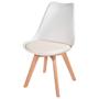 Imagem de Kit c/2 cadeiras Leda  Charles Eames, Saarinen Wood com almofada Branca