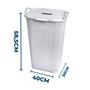 Imagem de Kit C/2 Cestos Rattan Com Tampa Basculada Branco 50L