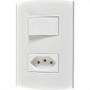 Imagem de Kit C/2 - Conjunto Peesa Alfa 1546A 1 Interruptor Sim.Tomada  ..