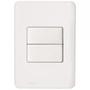 Imagem de Kit C/2 - Conjunto Perlex Aros 4X2 Branco Com Placa(1Simp...
