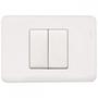 Imagem de Kit C/2 - Conjunto Perlex Aros 4X2 Branco Com Placa(1Simp...