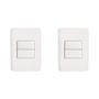 Imagem de Kit C/2 - Conjunto Perlex Aros 4X2 Branco Com Placa(1Simp...