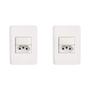 Imagem de Kit C/2 - Conjunto Perlex Aros 4X2 Branco Com Placa(1Simp...