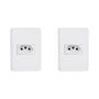 Imagem de Kit C/2 - Conjunto Perlex Aros 4X2 Branco Com Placa(1Toma...