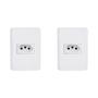 Imagem de Kit C/2 - Conjunto Perlex Aros 4X2 Branco Com Placa(1Toma...