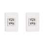Imagem de Kit C/2 - Conjunto Perlex Aros 4X2 Branco Com Placa(2Toma...