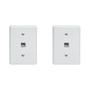 Imagem de Kit C/2 - Conjunto Tomada Fone Perlex''Branca''Com Placa(...