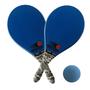 Imagem de Kit c/ 2 Raquete Fastball Evolution Azul Tipo Fibra + Bola