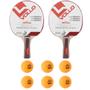 Imagem de Kit C/2 Raquetes Ping Pong Impulse + 6 Bolas Ping Pong 2 Estrelas Vollo