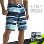 Imagem de Kit /c 2 Shorts SURF Mauricinho Bermuda Praia Academia Tactel Estampado Verão 858