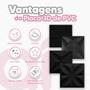 Imagem de Kit c/25 Placas de PVC Efeito Gesso Bruxelas Pretas Alto Relevo Decorativo 50cmX50cm