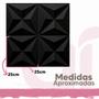 Imagem de Kit c/25 Placas de PVC Efeito Gesso Bruxelas Pretas Alto Relevo Decorativo 50cmX50cm