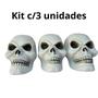 Imagem de kit c/3 Cabeça crânio decoração Halloween plástico esqueleto