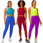 Imagem de Kit C/3 Calças Legging BÁSICAS COLORIDAS Leg Fitness Corrida Academia Cintura Alta Feminina 580