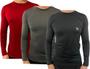 Imagem de Kit c/ 3 camisas uv térmicas ice proteção solar uv50+ unissex segunda pele preto cinza vermelho
