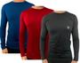 Imagem de Kit c/ 3 camisas uv térmicas ice proteção solar uv50+ unissex segunda pele preto vermelho azul