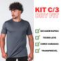 Imagem de Kit c/3 Camiseta Dry Fit Antitranspirante Academia Exercício Camisa Masculino