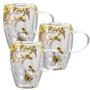 Imagem de Kit c/ 3 Caneca de Vidro Borossilicato Parede Dupla com Flores Secas 350ml