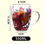 Imagem de Kit c/ 3 Caneca de Vidro Borossilicato Parede Dupla com Flores Secas 350ml