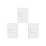 Imagem de Kit C/3 - Conjunto Perlex Aros 4X2 Branco Com Placa(1Simp...