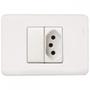 Imagem de Kit C/3 - Conjunto Perlex Aros 4X2 Branco Com Placa(1Simp...