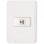 Imagem de Kit C/3 - Conjunto Perlex Aros 4X2 Branco Com Placa(1Toma...