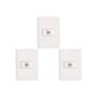 Imagem de Kit C/3 - Conjunto Perlex Aros 4X2 Branco Com Placa(1Toma...