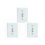 Imagem de Kit C/3 - Conjunto Perlex''Branca''Com Placa(1Tomada 20A)...