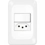 Imagem de Kit C/3 - Conjunto Pial Pop 4X2 Branco Com Placa (1Simple...