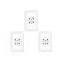 Imagem de Kit C/3 - Conjunto Pial Pop 4X2 Branco Com Placa (2Tomada...
