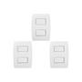 Imagem de Kit C/3 - Conjunto Soprano Ilus 4X2 Branco Com Placa(1Sim...