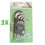 Imagem de KIT c/ 3 Jogo Chave Allen c/ 9 pcs de 1,5mm - 10mm c/ estojo
