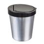 Imagem de Kit C/ 3 Lixeiras Cesto Tipo Inox Com Tampa Click 10 Litros Prata