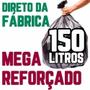 Imagem de Kit C/ 3 Saco De Lixo 150 Litros 100 Un Preto Mega Reforçado