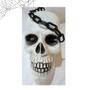 Imagem de kit c/4 Cabeça crânio decoração branco esqueleto corrente