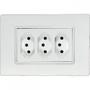 Imagem de Kit C/4 - Conjunto Ilumi Vivaz Branco Com Placa 3 Tomadas...