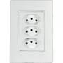 Imagem de Kit C/4 - Conjunto Ilumi Vivaz Branco Com Placa 3 Tomadas...