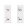Imagem de Kit C/4 - Conjunto Perlex Aros 4X2 Branco Com Placa(1Simp...