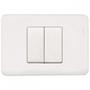 Imagem de Kit C/4 - Conjunto Perlex Aros 4X2 Branco Com Placa(2Simp...