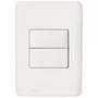 Imagem de Kit C/4 - Conjunto Perlex Aros 4X2 Branco Com Placa(2Simp...
